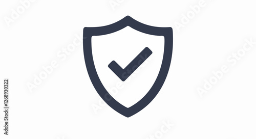 A simple vector shield with a checkmark symbolizes security and verification in digital platforms and services.