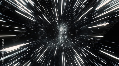Abstract Hyperspace Tunnel Futuristic Starfield Travel Background Image