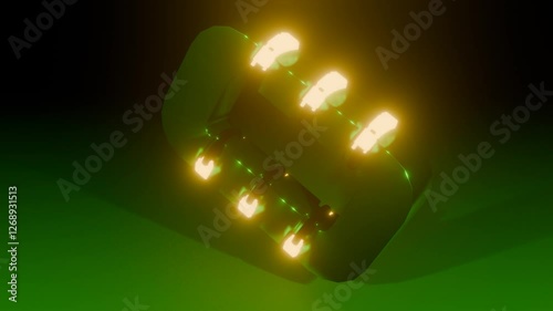 Experience the mesmerizing motion of this Rotating Zero Shape with Objects VJ Loop in stunning 4K resolution. Featuring a dynamic, rotating zero-like shape surrounded by floating objects
