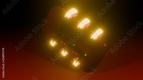Experience the mesmerizing motion of this Rotating Zero Shape with Objects VJ Loop in stunning 4K resolution. Featuring a dynamic, rotating zero-like shape surrounded by floating objects