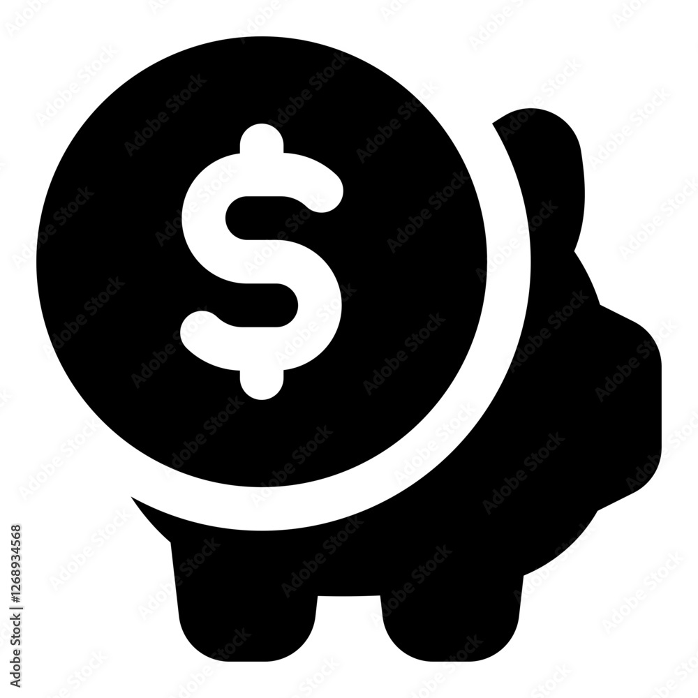 Savings Piggy Bank Icon. Vector Illustration. Symbol of Finance and Money Management Savings Piggy Bank Icon. Vector Illustration. Symbol of Finance and Money Management