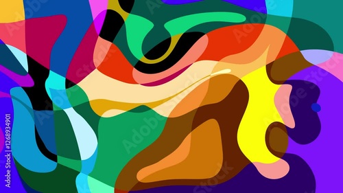 Colorful abstract psychedelic fluid background for summer music festival	