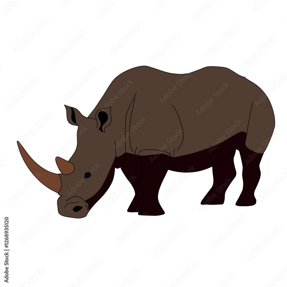 Obraz premium rhino on white background