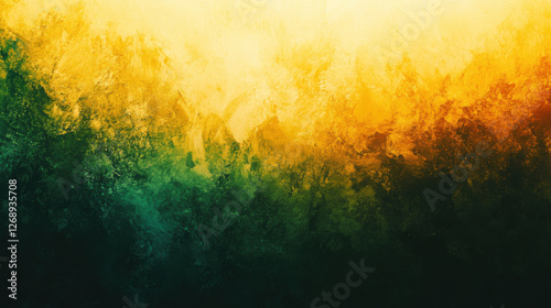 Abstract Landscape with Vibrant Shades of Yellow, Green, and Blue Representing Natural Beauty and Dynamic Horizons in a Modern Aesthetic
