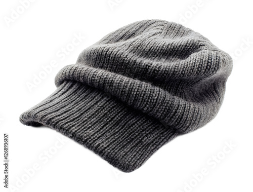 Men's and women's slouchy beanies on a transparent background. isolated background. photo