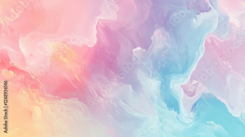 Soft Pastel Swirls in Dreamy Abstract Composition for Modern Design Projects and Creative Backgrounds, Perfect for Wellness, Art, and Inspirational Themes