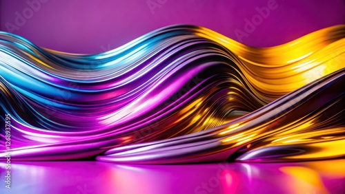 Abstract Metallic Waves Background