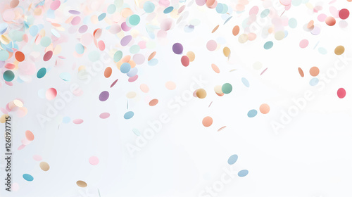 Wallpaper Mural Pastel Confetti Falling on White Background Torontodigital.ca