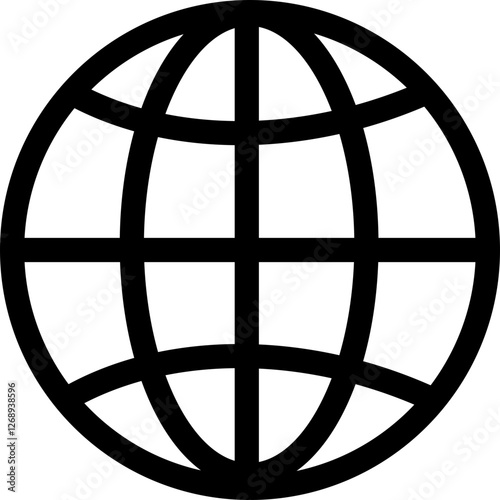 World globe icon. Vector Earth global country map planet line icons Travel internet globe, hemispheres with continents, globes with world maps, network, sphere isolated on transparent background,