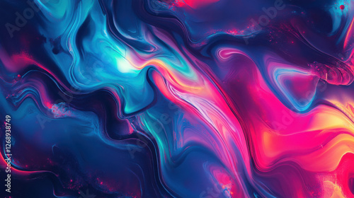 Vibrant Swirls of Colorful Abstract Art with Fluid Motion, Perfect for Modern Backgrounds, Websites, and Creative Projects Illustrating Energy and Creativity