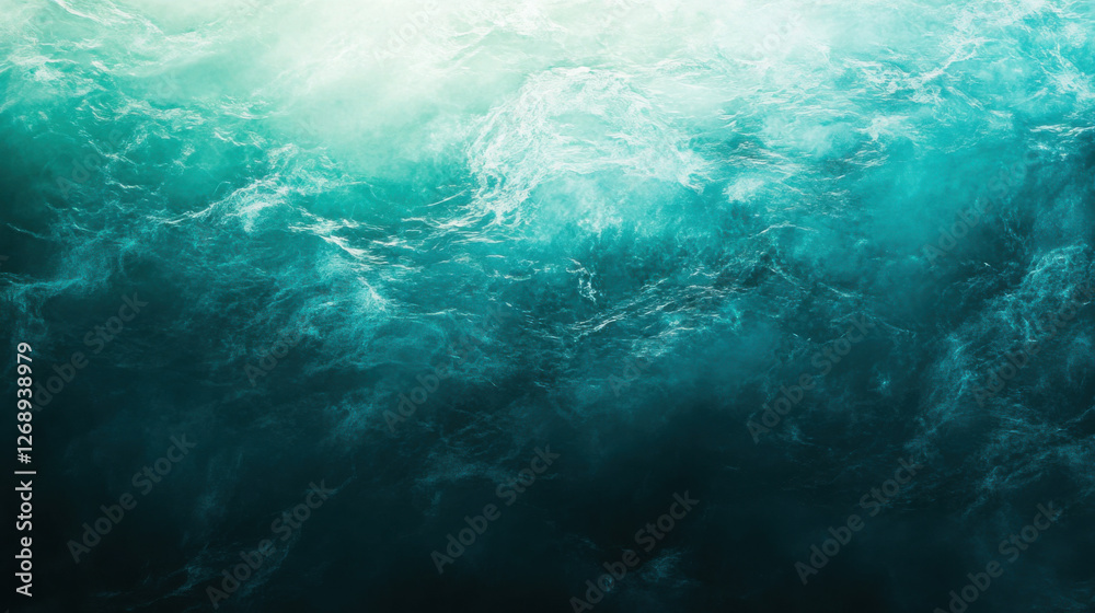 Obraz premium Majestic Turquoise Ocean Waves with Dynamic Patterns Creating a Stunning Visual Representation of Tranquility and Power in Nature's Serene Waterscape