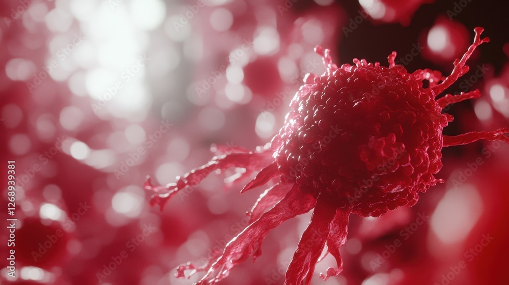 A D-rendered image of a CAR T-cell attaching to and destroying leukemia cells. A D-rendered image of a CAR T-cell attaching to and destroying leukemia cells.