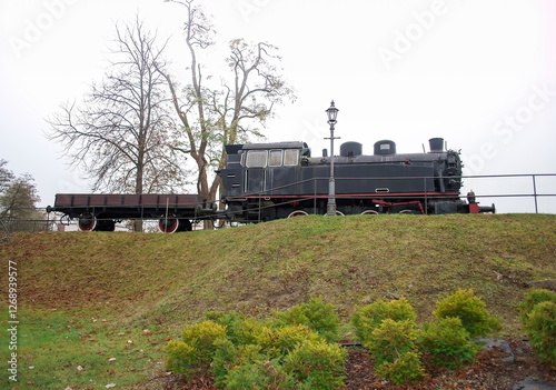 Narrow gauge railway locomotive. old steam locomotive, vintage train, historic locomotive, steam engine