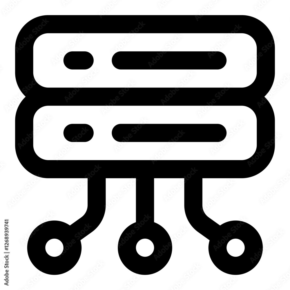 Server Rack Icon. Vector Illustration. Symbol of Data Hosting and Network Infrastructure Server Rack Icon. Vector Illustration. Symbol of Data Hosting and Network Infrastructure