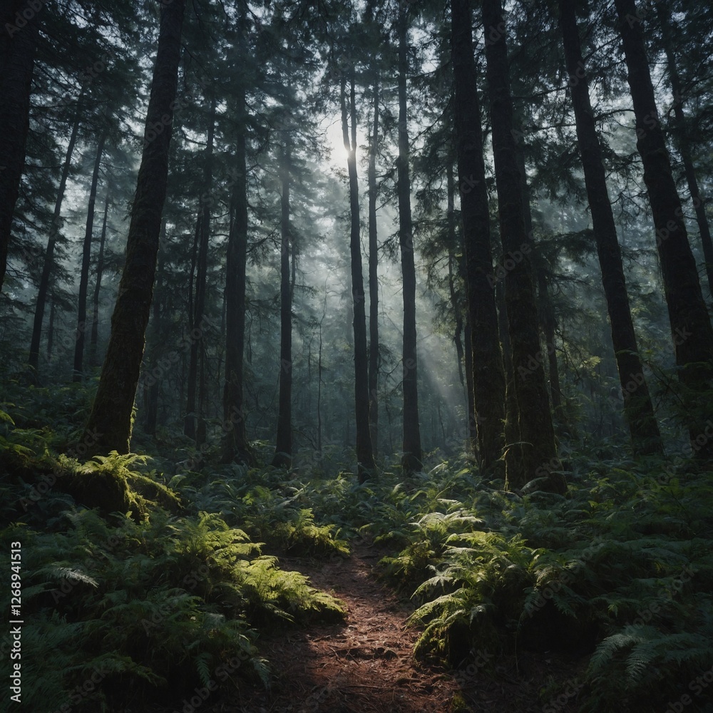 Obraz premium forest in fog