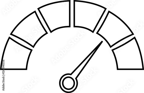 Speedometer, tachometer icon. Speed indicator sign. Internet car speed. Performance concepts. Speedometer . Fast speed sign. Flat simple icons, gauges from low to high. Minimum to Maximum.