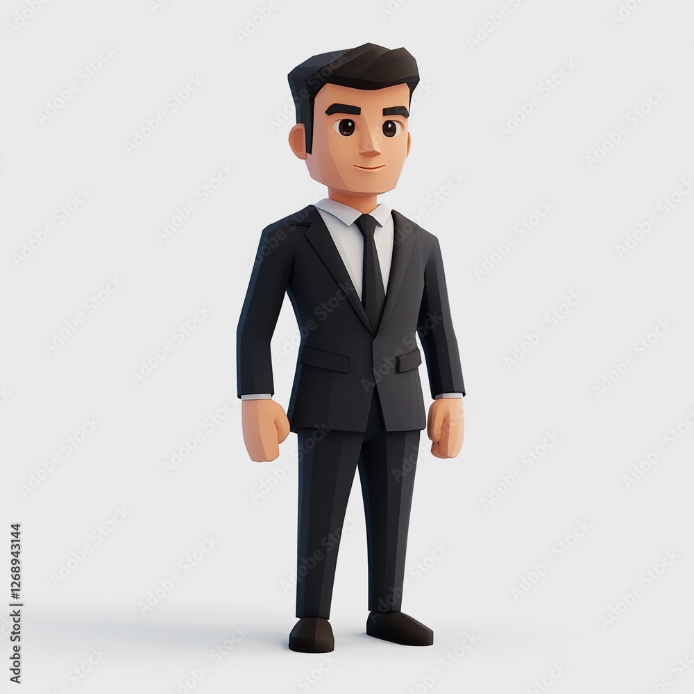 Confident Cartoon Businessman Low Poly 3D Render Illustration Successful Executive Modern Professional Male Character Design Stylish Suit Corporate Confident Cartoon Businessman Low Poly 3D Render Illustration Successful Executive Modern Professional Male Character Design Stylish Suit Corporate