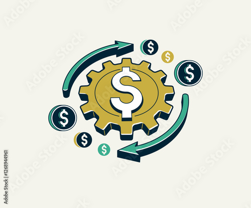 Money works concept vector ...