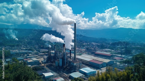 A geothermal power plant capturing carbon emissions and injecting them underground.