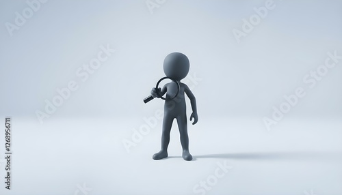 Curiosity Magnified: 3D Character Explores Hidden Details