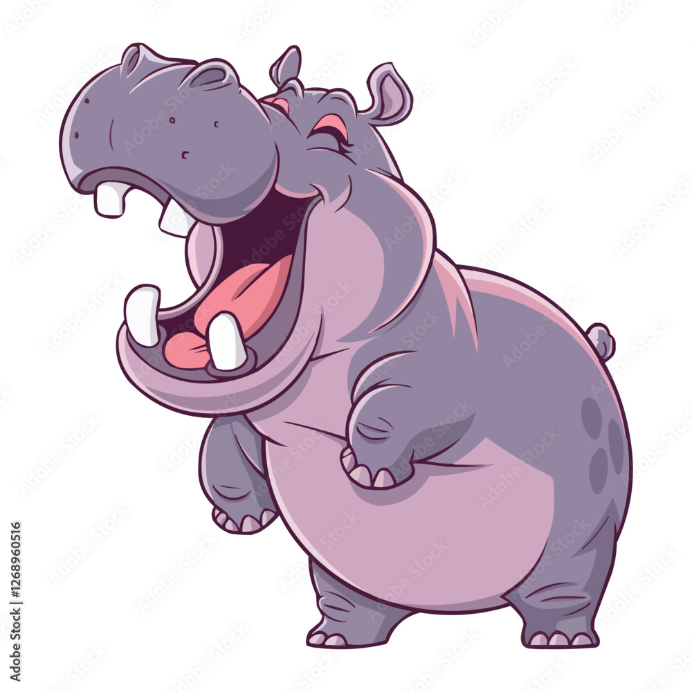 Fototapeta premium Happy Cartoon Rhino