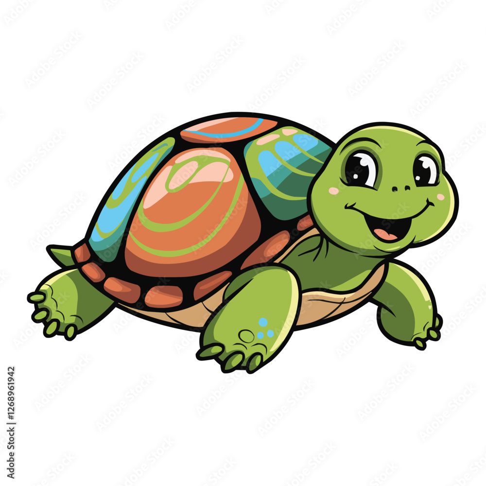 Fototapeta premium happy turtle cartoon