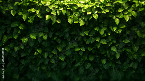 Wallpaper Mural Lush Green Leaves Covering a Wall Background in Natural Light with Detailed Foliage and Organic Texture Torontodigital.ca