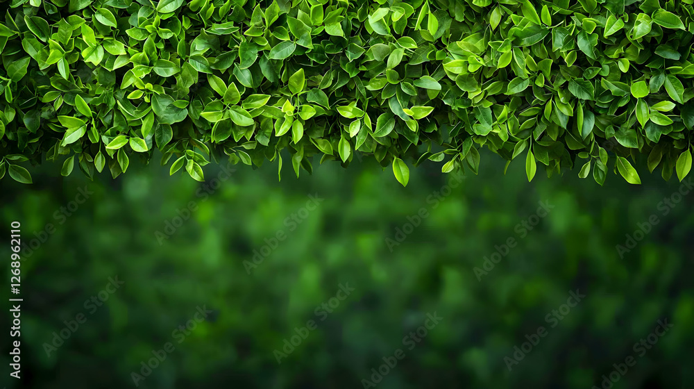 Lush Green Leaves Forming Dense Foliage Background with Natural Textures Lush Green Leaves Forming Dense Foliage Background with Natural Textures