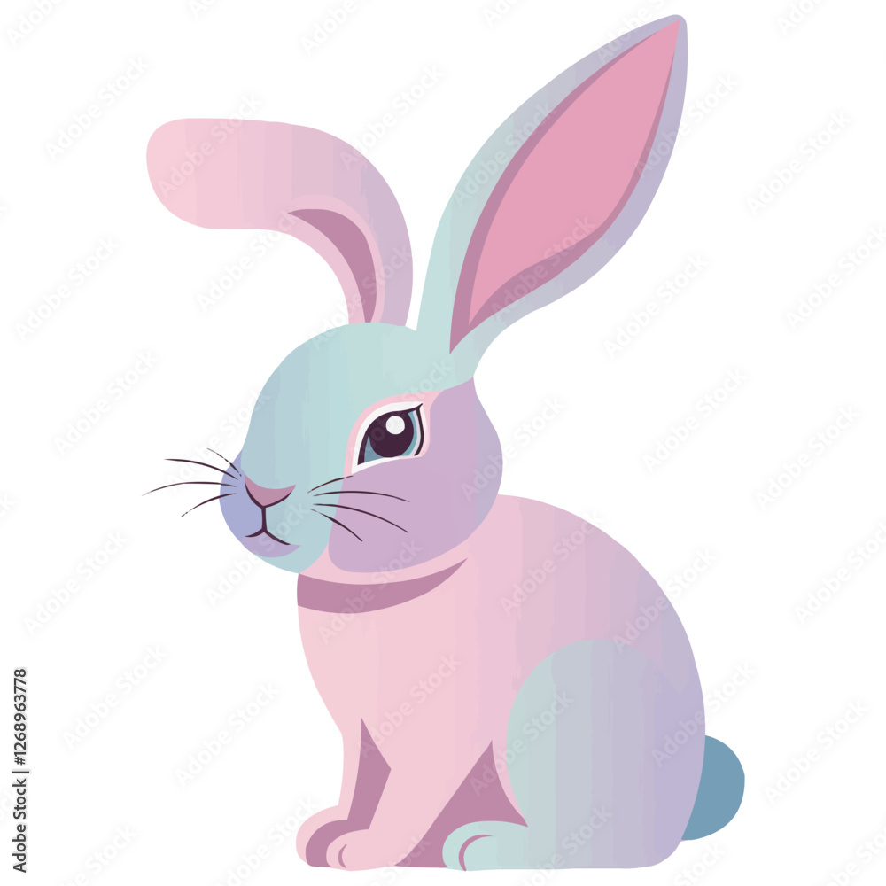 Obraz premium pastel pink rabbit bunny vector