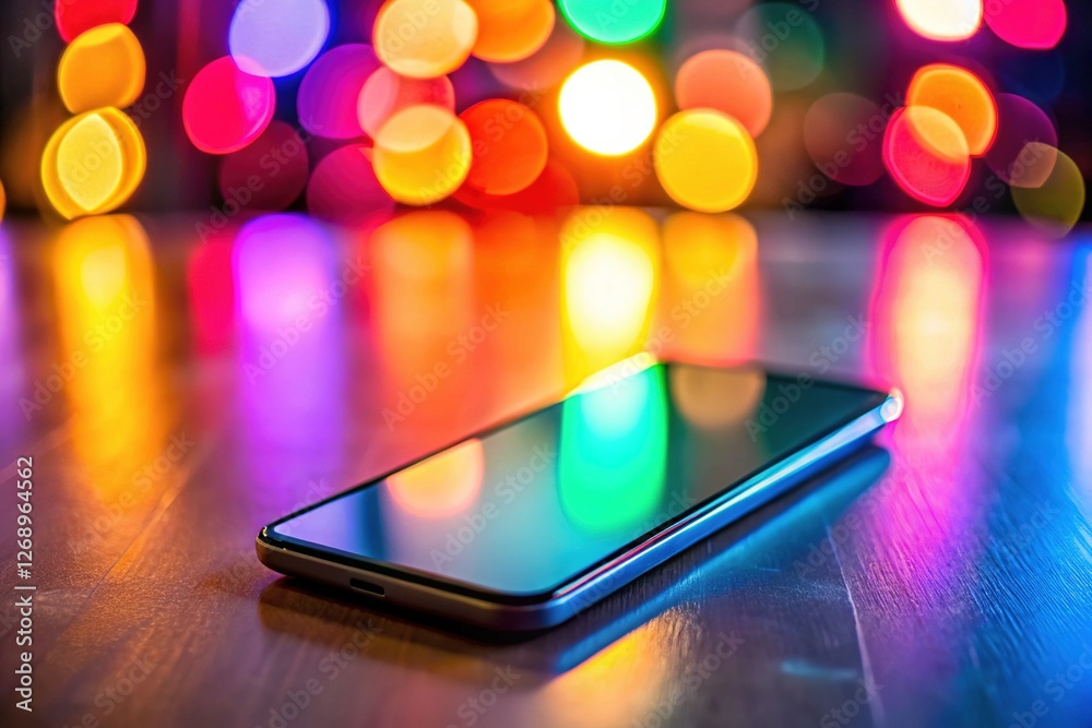 Blank Smartphone Screen Mockup: Clean Minimalist Phone on Simple Surface Blank Smartphone Screen Mockup: Clean Minimalist Phone on Simple Surface