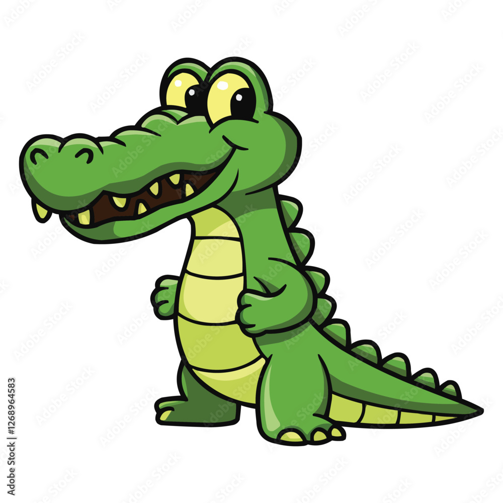 Fototapeta premium cartoon happy crocodile vector 