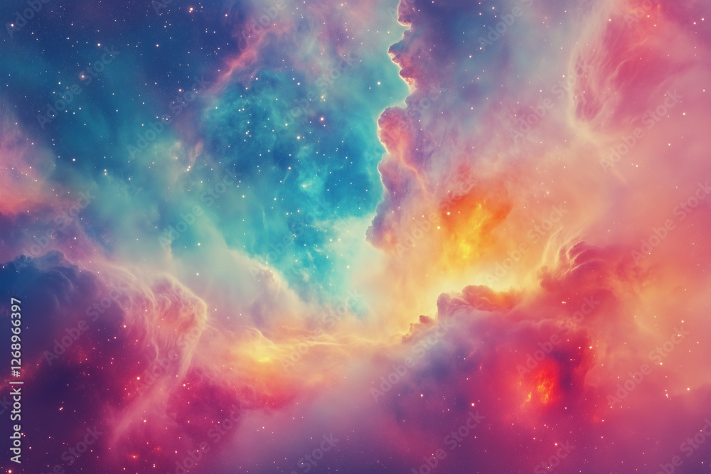 Vibrant clouds and stars