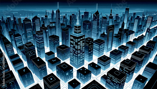 Futuristic Cyberpunk Cityscape with Neon Glow