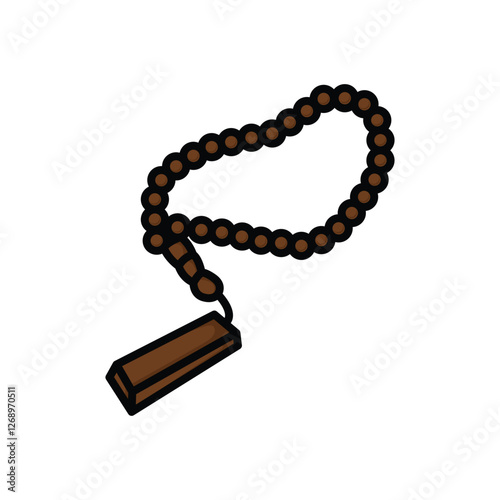 tasbih prayer bead icon vector design cartoon template