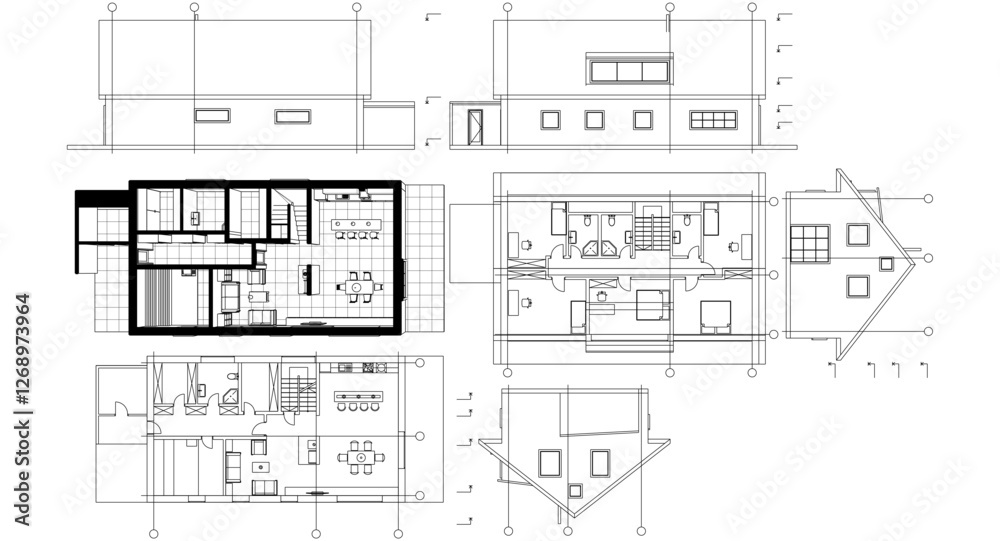 residential architecture house plan 3d illustration residential architecture house plan 3d illustration