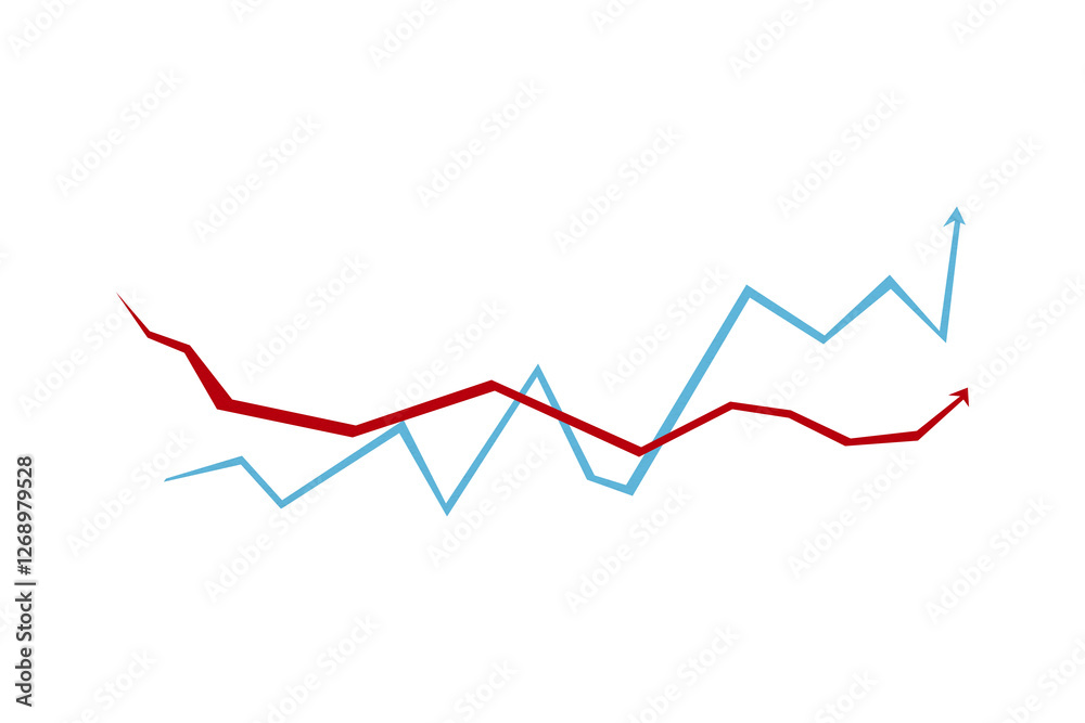 Upward arrow graph indicates an uptrend, cut off Upward arrow graph indicates an uptrend, cut off