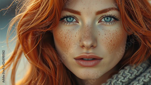 Mysterious Green-Eyed Redhead photo