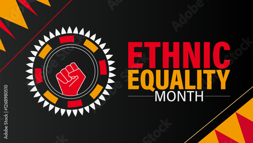 Celebrating Inclusivity and Equal Rights Ethnic Equality Month, background banner or poster design template. observed every year in February. Holiday concept. Use to any Template, card