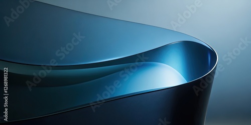 Abstract Blue Curve Background