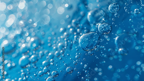 Wallpaper Mural Abstract background featuring blue water and wine bubbles, providing copy space for design and advertising purposes. Torontodigital.ca