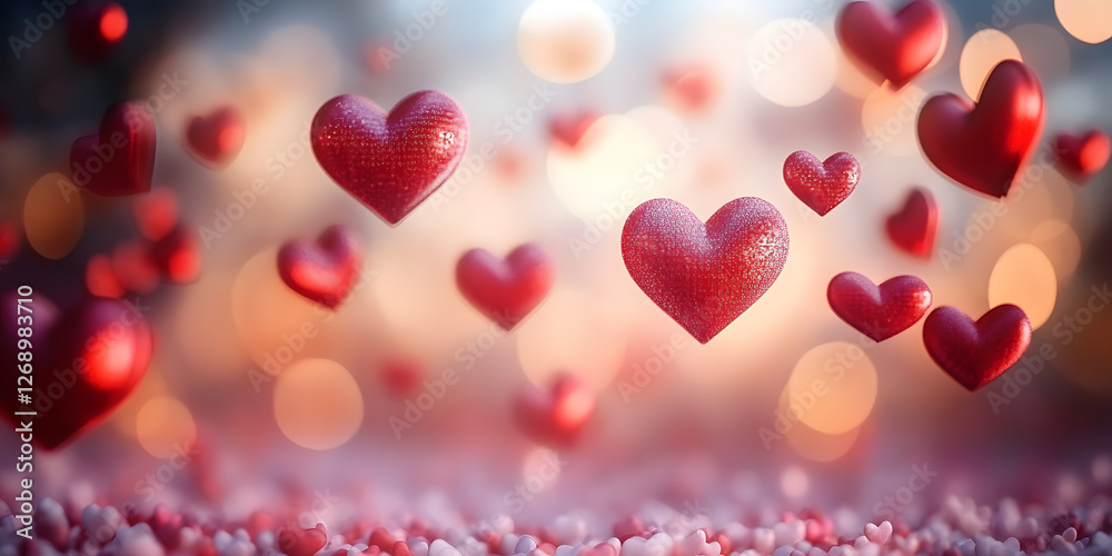 Floating Hearts Valentine's Day Background Floating Hearts Valentine's Day Background