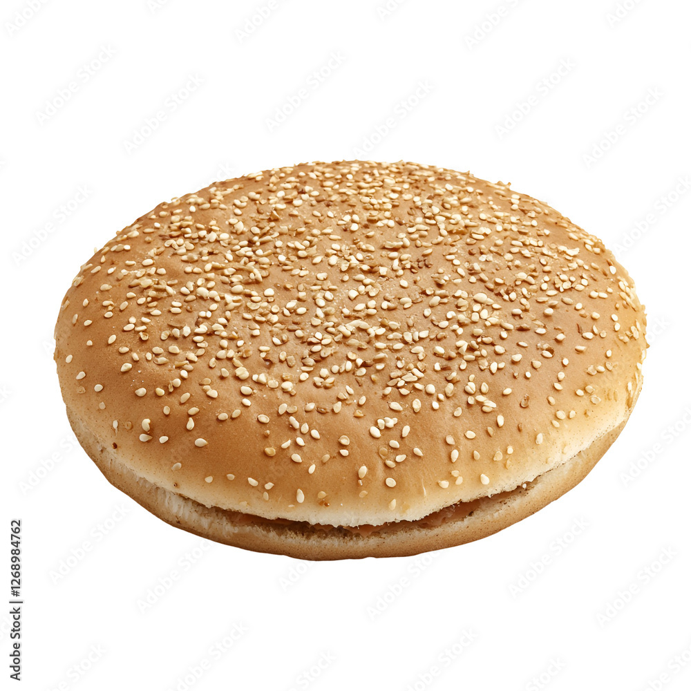 Sesame Seed Burger Bun, Bakery Product, Round, Food, Bread, Delicious