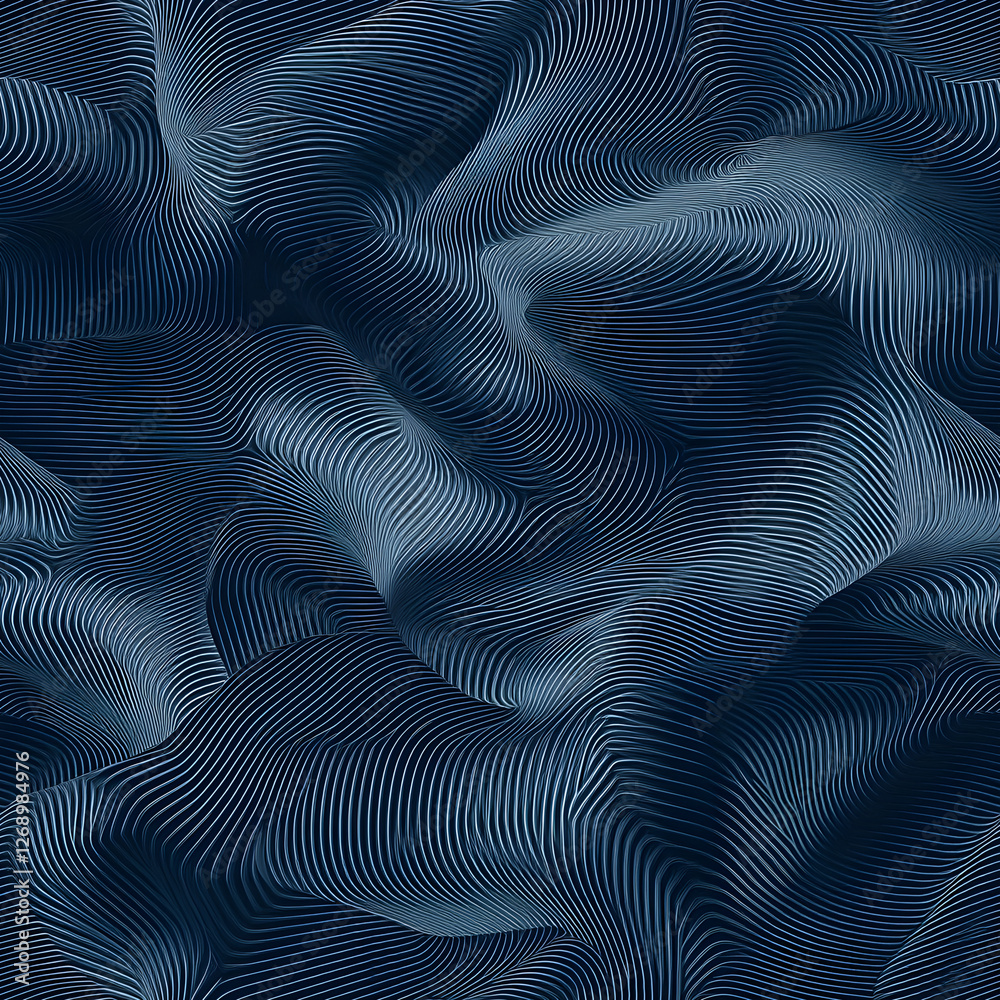 Blue background with a series of dark gray lines in an organic pattern Blue background with a series of dark gray lines in an organic pattern