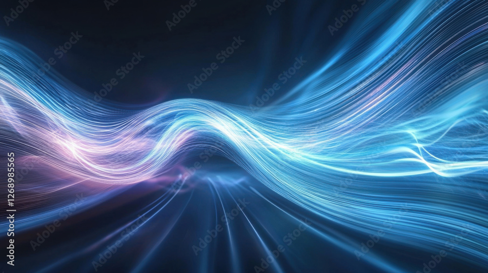 Abstract blue and pink light waves flowing on dark background Abstract blue and pink light waves flowing on dark background