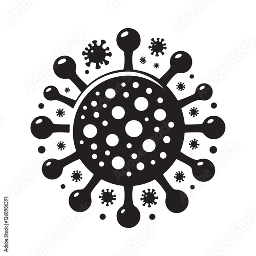 Virus Silhouette Symbol Icon – Isolated Vector Illustration