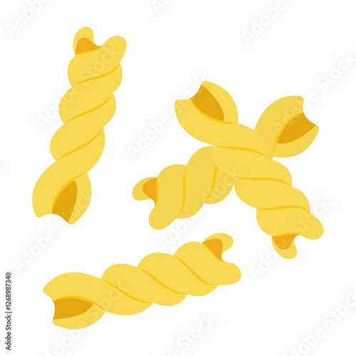 Simple Pasta Shapes Collection. Flat Illustration