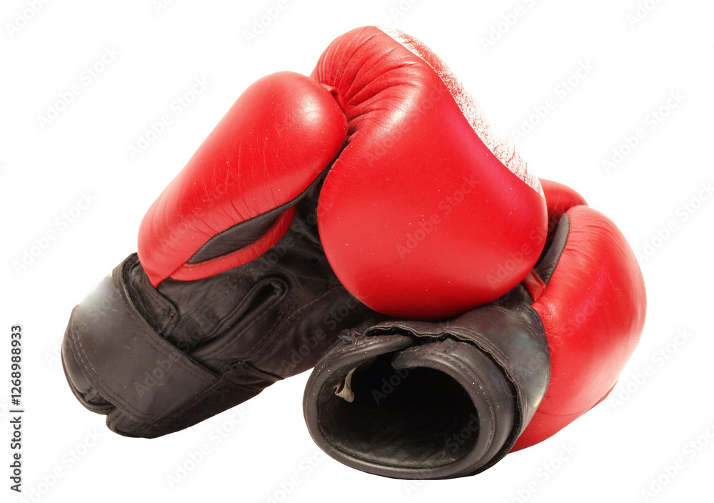 Red boxing gloves isolated
