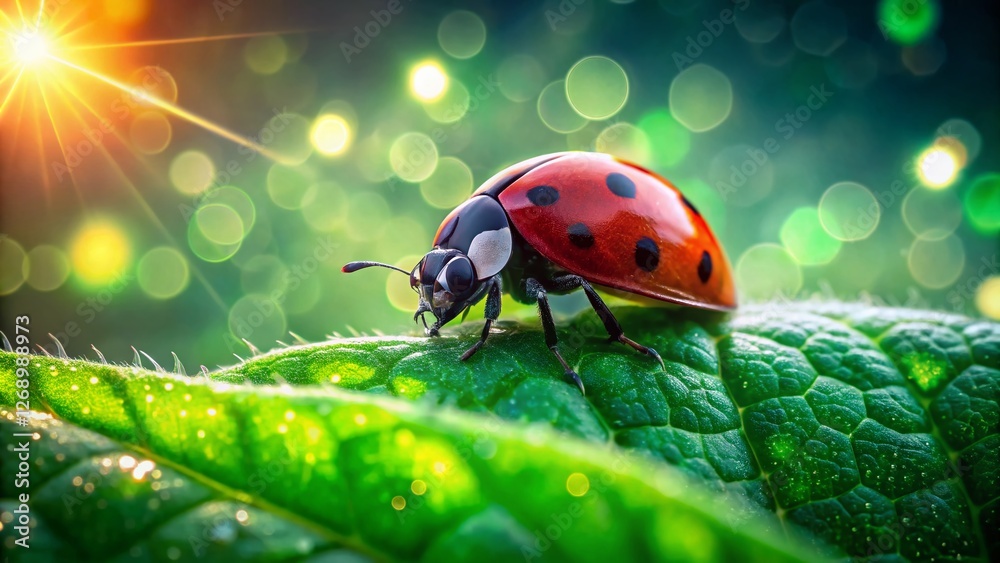 Ladybug on Green Leaf Macro Photography - Nature's Beauty, High-Resolution Stock Photo Ladybug on Green Leaf Macro Photography - Nature's Beauty, High-Resolution Stock Photo