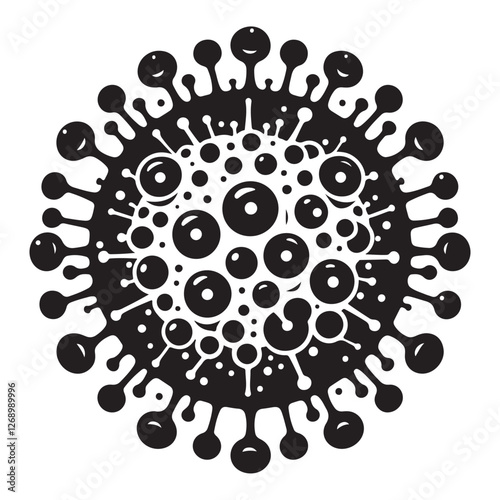 Virus Silhouette Symbol Icon – Isolated Vector Illustration