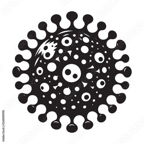 Virus Silhouette Symbol Icon – Isolated Vector Illustration